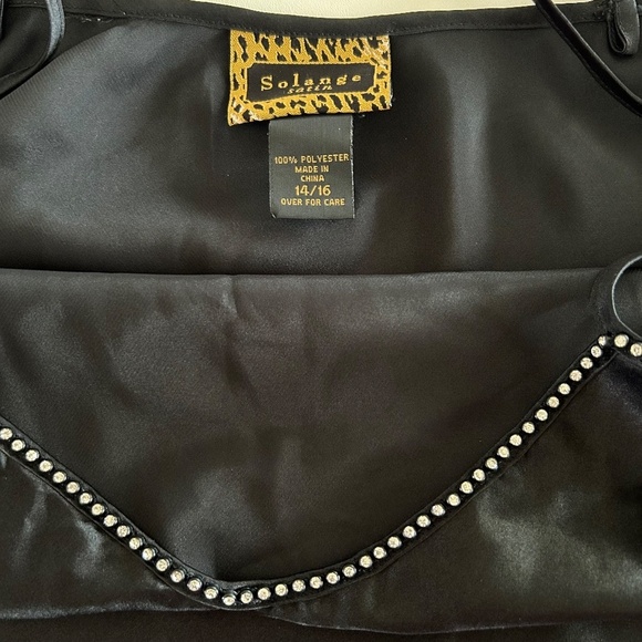 Solange Satin Sz 14 16 BeJeweled Neckline Party Slip Dress Fit & Flare Nightgown - Picture 3 of 8